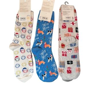 NEW American Eagle Set of 3 Christmas Socks NWT